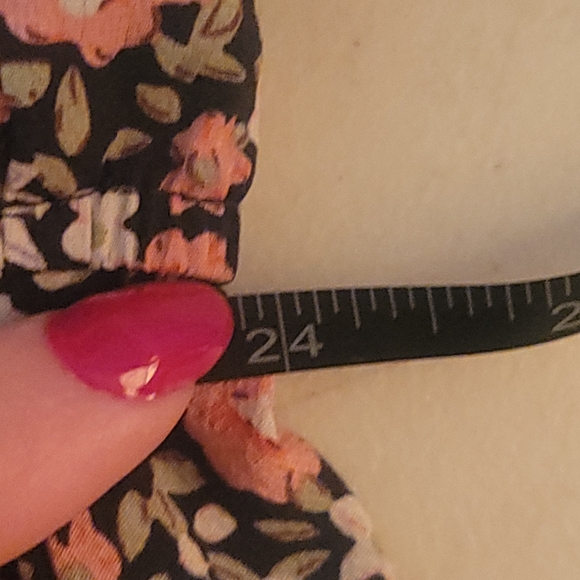 Pink and White Flowers Wrap Bust Spaghetti Strap Dress - Picture 3 of 14